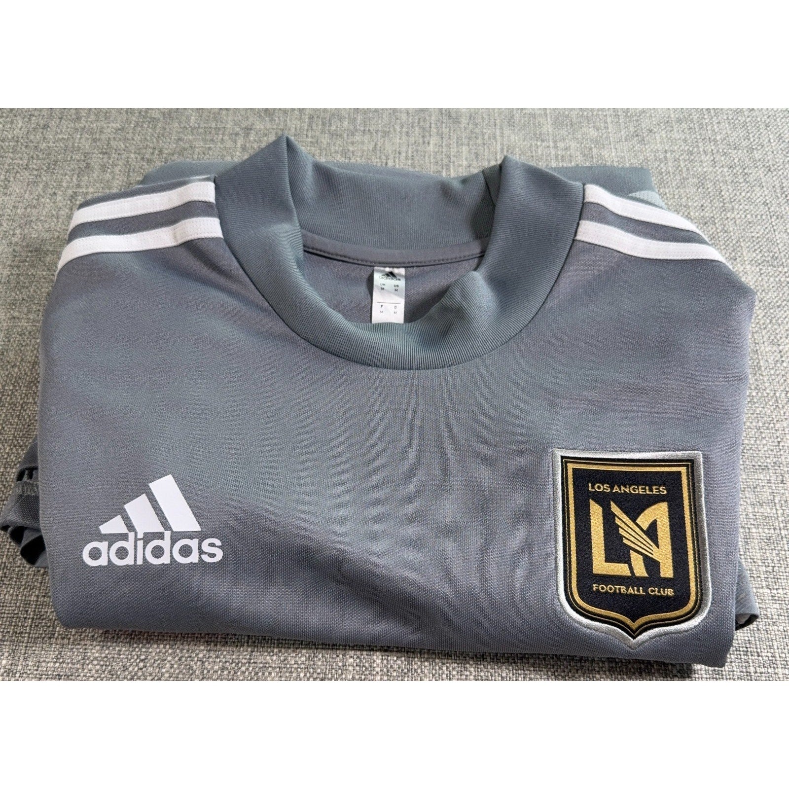 LAFC Adidas Long Sleeve Training Top Mens M Gray YouTube TV MLS ClimaCool