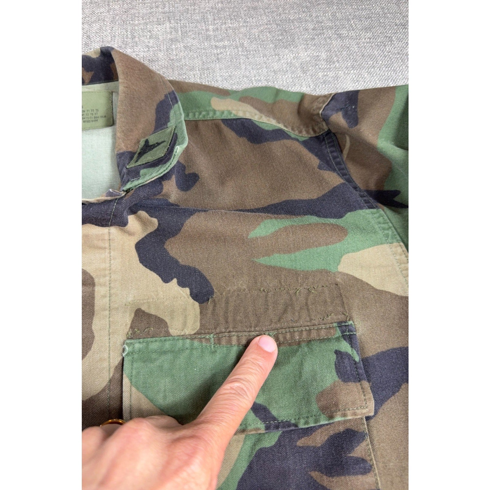 1993 USGI M81 Woodland Camo BDU Combat Coat Small Long 8415-01-084-1644 USA