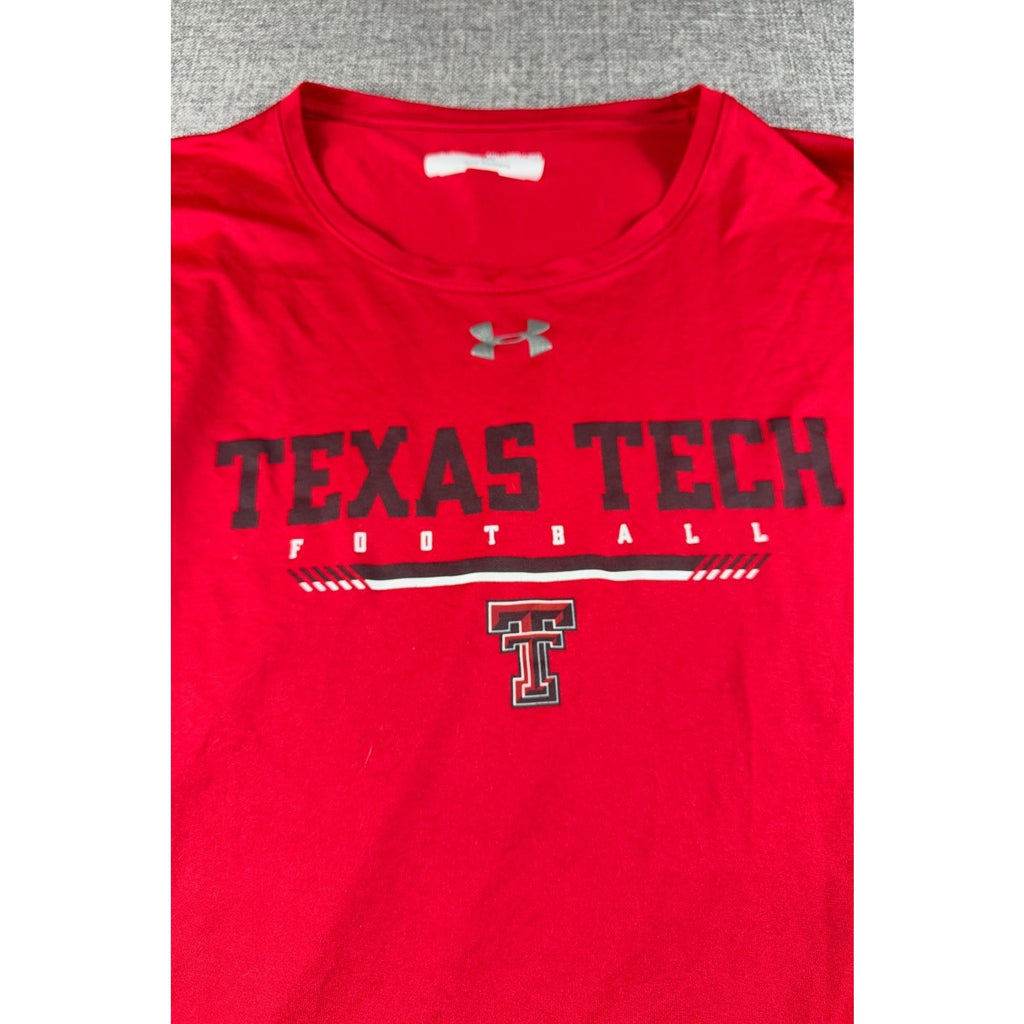 Texas Tech Red Raiders Under Armour Football Long Sleeve Shirt 3XL Red NCAA