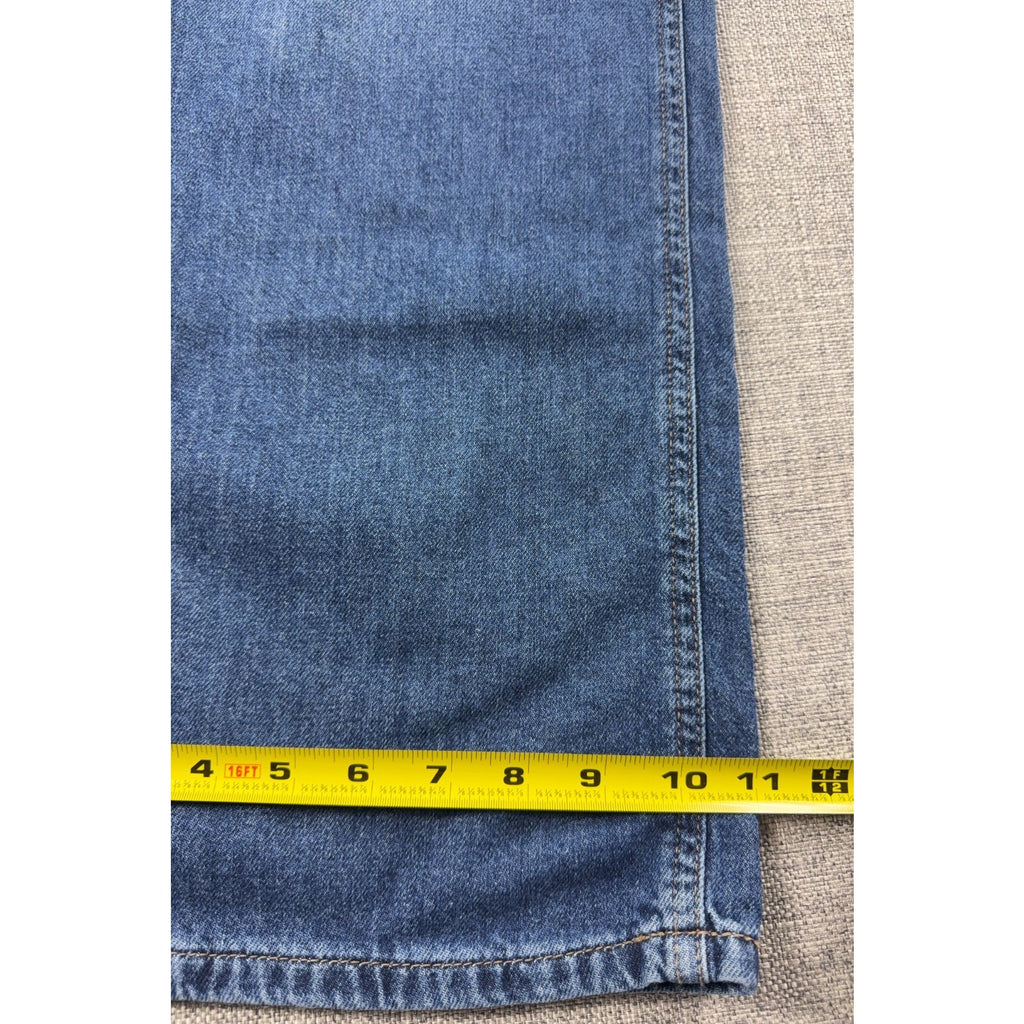 Aero High Rise Wide Leg Jeans Womens 10 NWT Custom Rose Embroidery Dark Wash