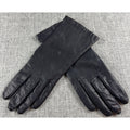 Vintage Aris RN 35548 Black Genuine Leather Gloves Womens 7.5 Lined