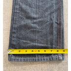 Chams Denim Jeans Mens 32x31 Gray Black Red Embroidered Pockets Y2K Straight