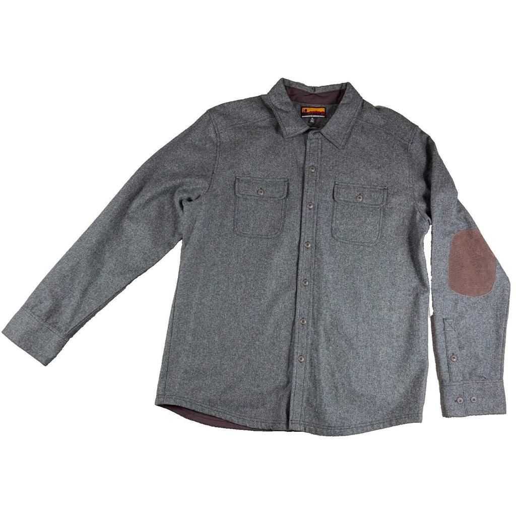 Brooklyn Industries Wool Blend Shirt Jacket XL Gray Elbow Patch Shacket