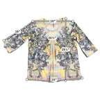 Soft Surroundings Tunic Top Women L Floral Boho 3/4 Sleeve Rayon Stretch
