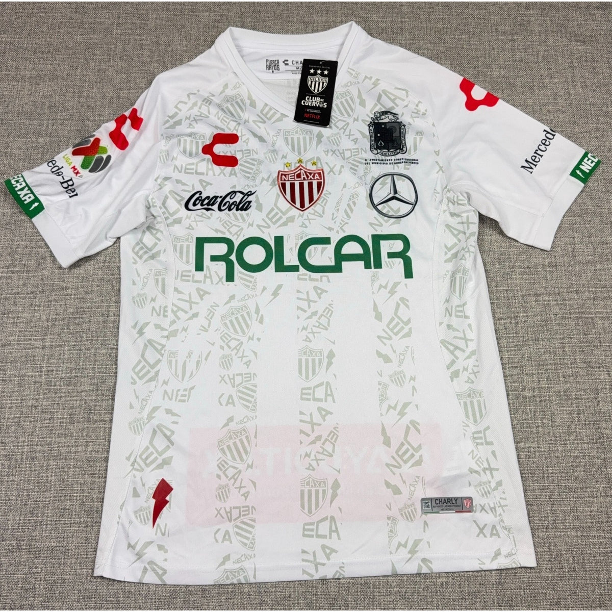 NWT Charly Necaxa 2019/20 Home Jersey Men's M Liga MX Netflix Tag