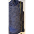 Island Passport Men’s XL Black Geometric Camp Shirt Rayon Blend Button Up Casual