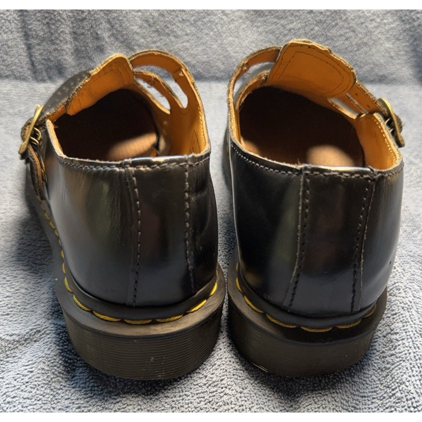 Dr Martens 8065 12916 Mary Jane Shoes Women's 8 Black Leather Double Buckle