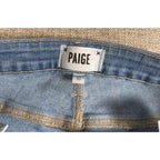 PAIGE Hoxton Ankle Jeans Womens 30 Blue Metallic Silver Stripe Skinny High Rise