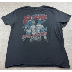 Elvis Presley 1976 United States Tour T Shirt Mens XL Black Graphic Tee 2022