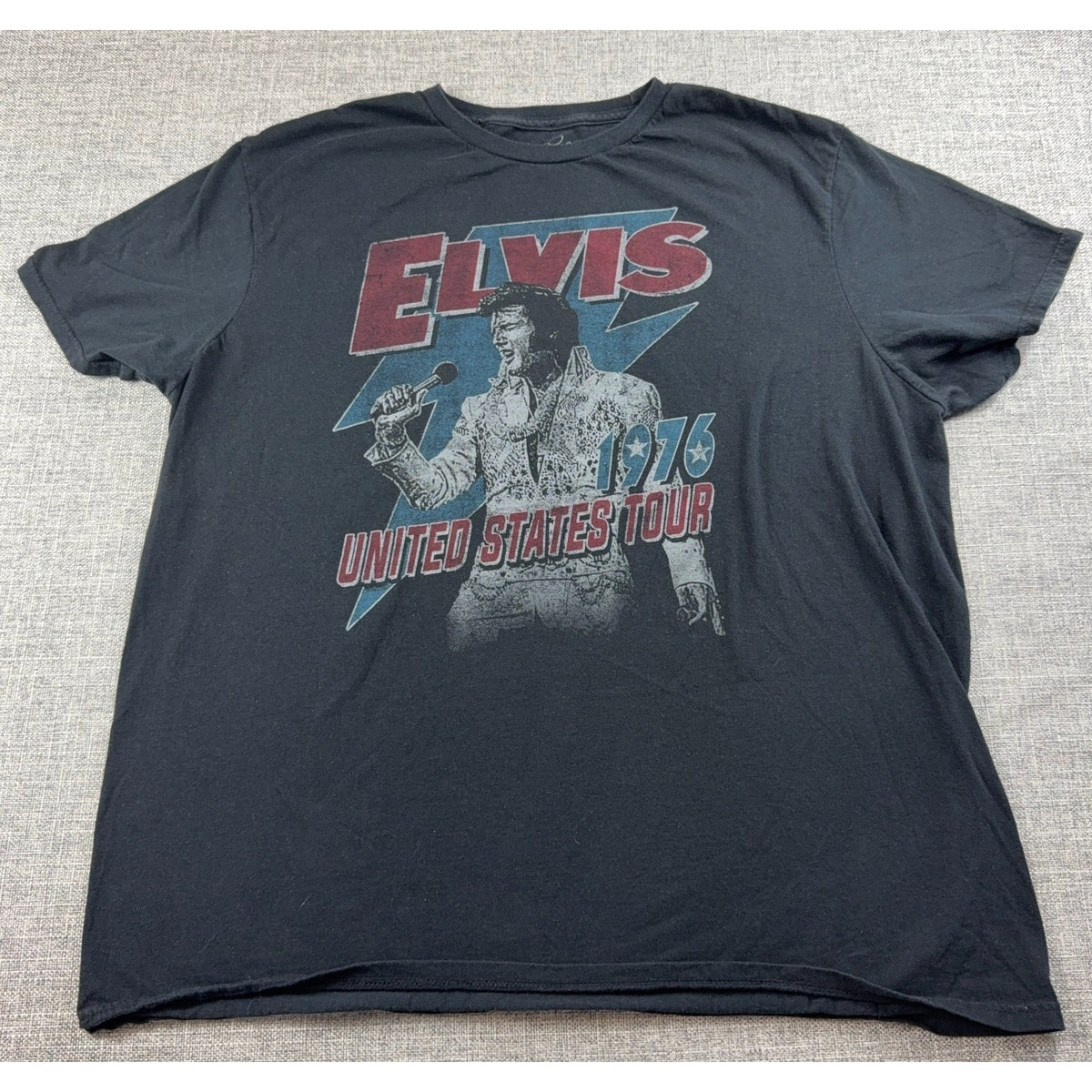 Elvis Presley 1976 United States Tour T Shirt Mens XL Black Graphic Tee 2022