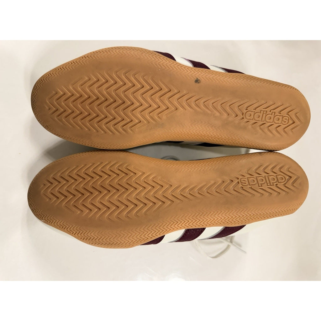 Adidas Grand Court Lo Men 10.5 White Burgundy Gum Sole Casual Terrace Sneakers