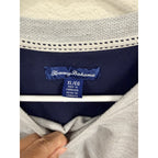 Tommy Bahama Mens XL Gray Long Sleeve Thermal Knit Shirt Marlin Logo Lightweight