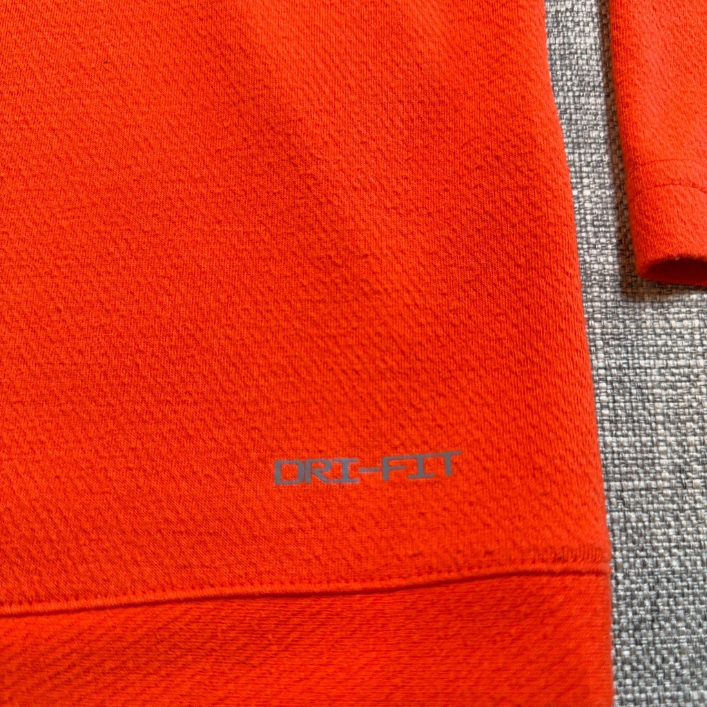 Jordan Team Dri-FIT Men M Orange Half Zip Pullover Jumpman Athletic Top