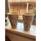 Vintage Disney Mickey Mouse Sketch Art Tumblers Set 2 Animation Model Sheet Cups
