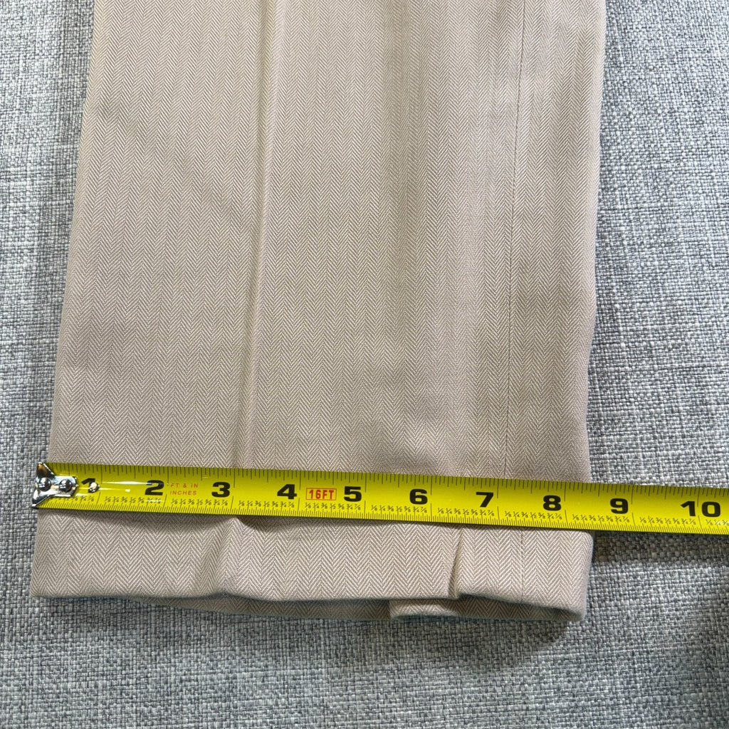Polo Ralph Lauren Pants Mens 36x30 Khaki Pleated Herringbone Cuffed Cotton