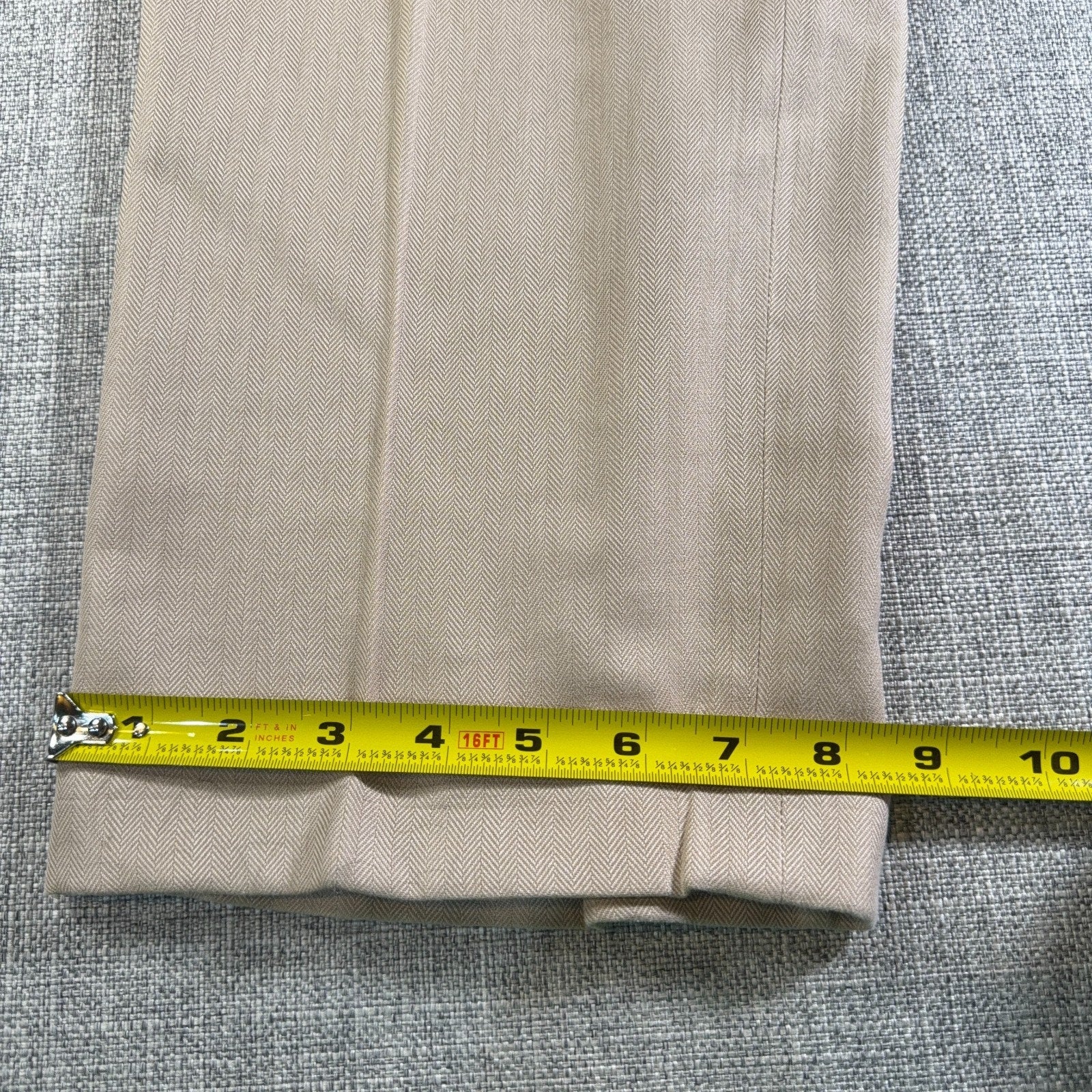 Polo Ralph Lauren Pants Mens 36x30 Khaki Pleated Herringbone Cuffed Cotton