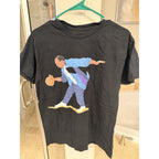 Basketball Graphic T Shirt Large Black Artistic Streetwear Graphic Tee
