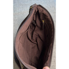 Liz Claiborne Brown Monogram Shoulder Bag Purse Faux Leather Geometric