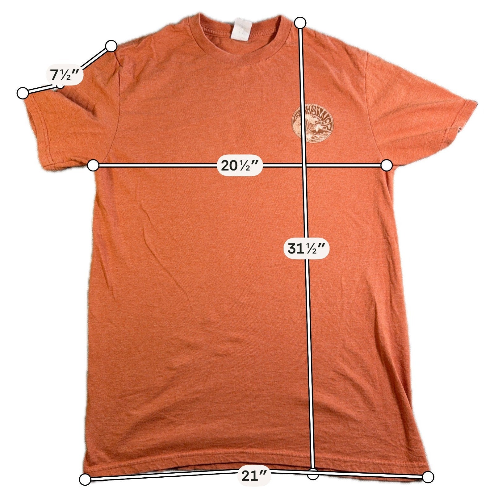 Quiksilver 1969 Wave Graphic T Shirt Mens Medium Orange Surf Skate Double Sided