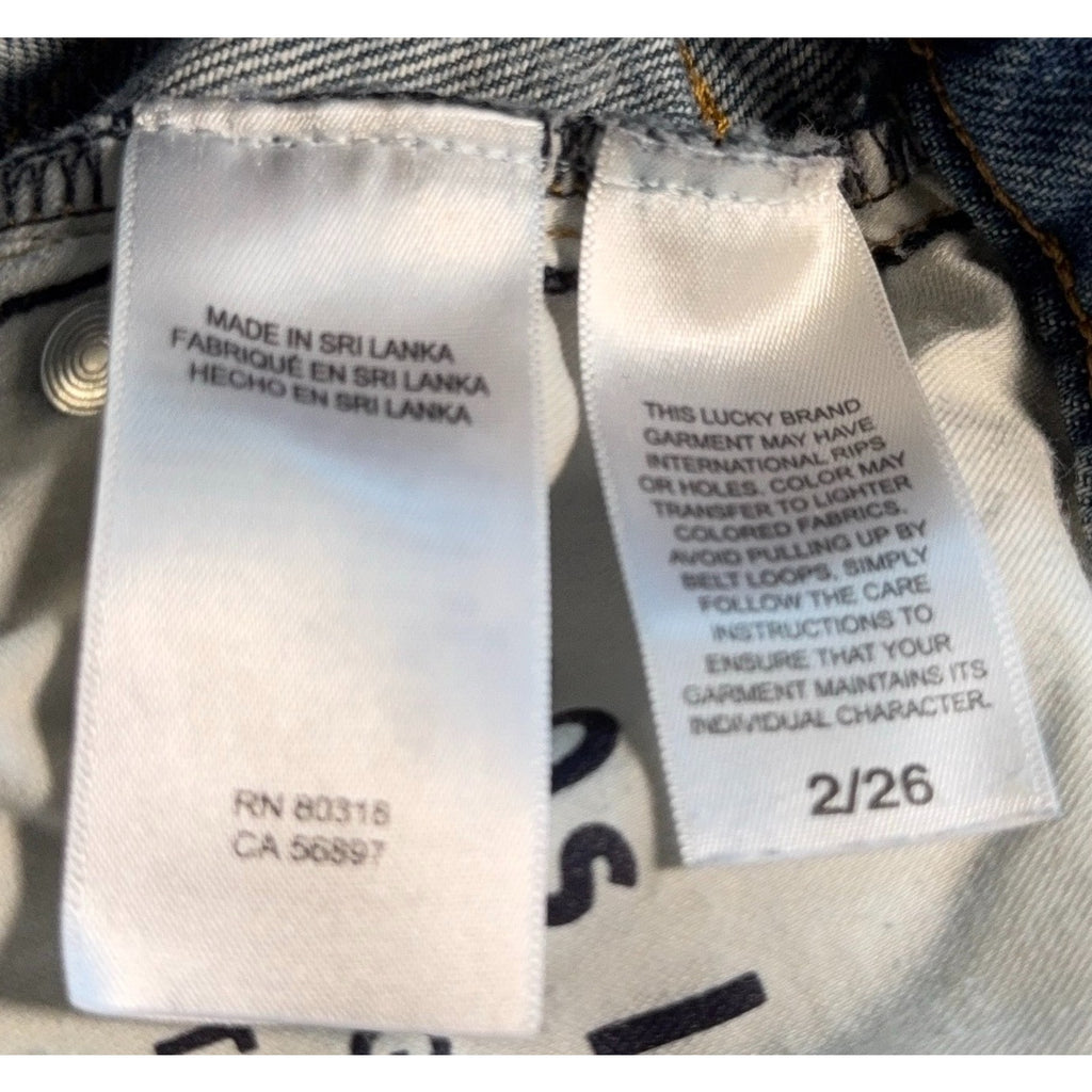 Lucky Brand 90s Loose High Rise Straight Jeans Womens 2/26 Button Fly Light Wash