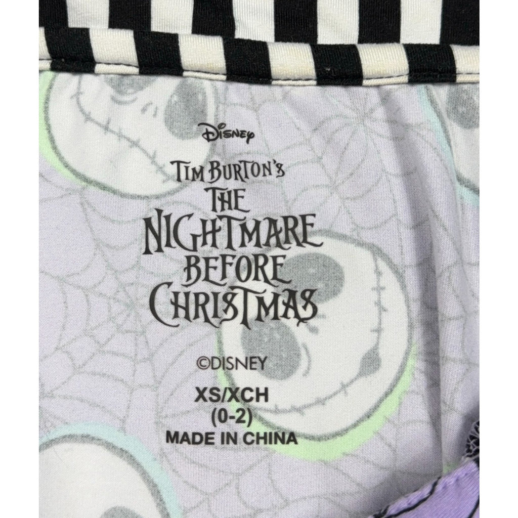 Disney Nightmare Before Christmas Pajama Set XS Jack Skellington Purple Shorts