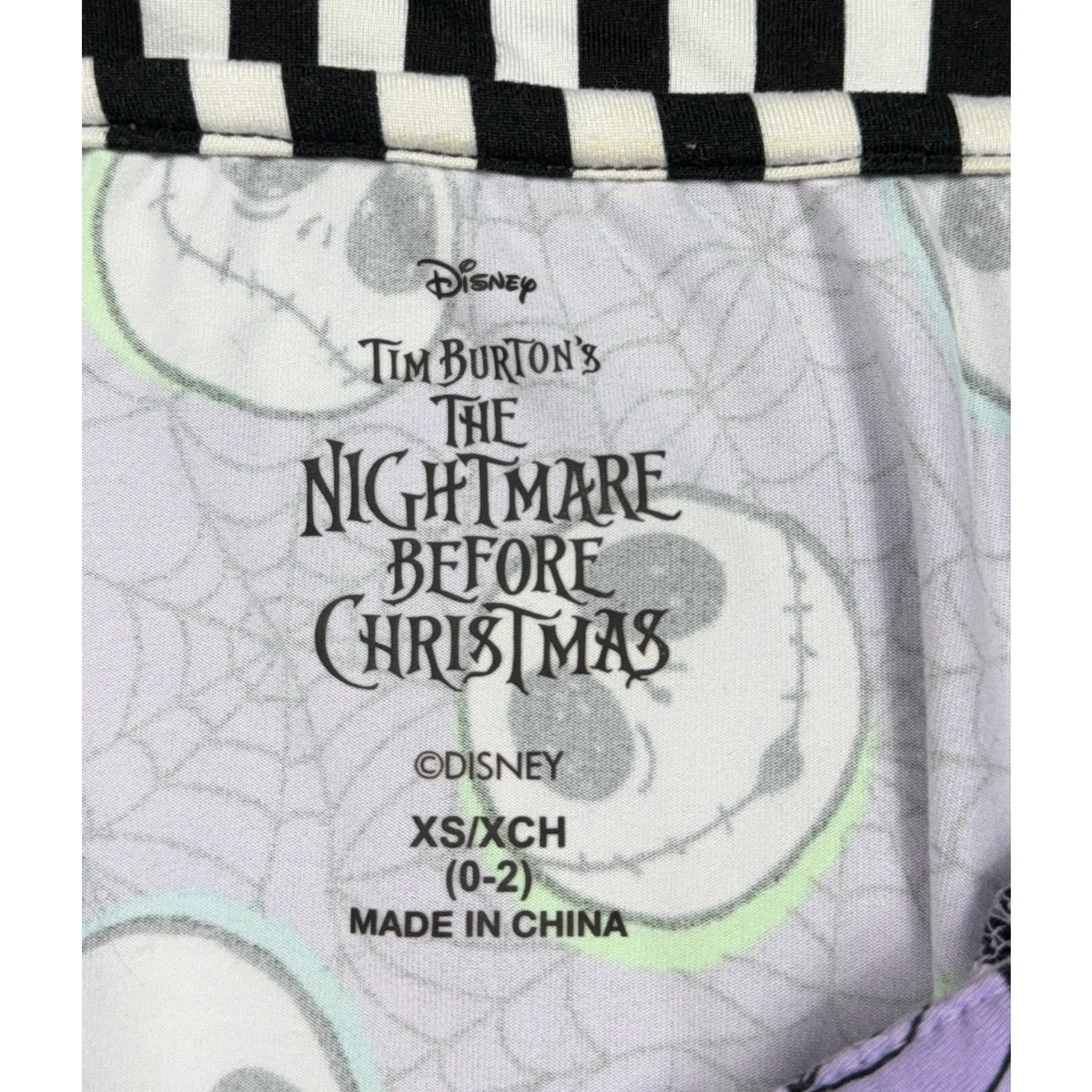 Disney Nightmare Before Christmas Pajama Set XS Jack Skellington Purple Shorts