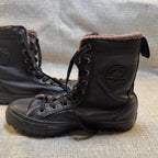 Converse Chuck Taylor Leather Fur Hi Rise Boots Black 553387C Size 4 Zip