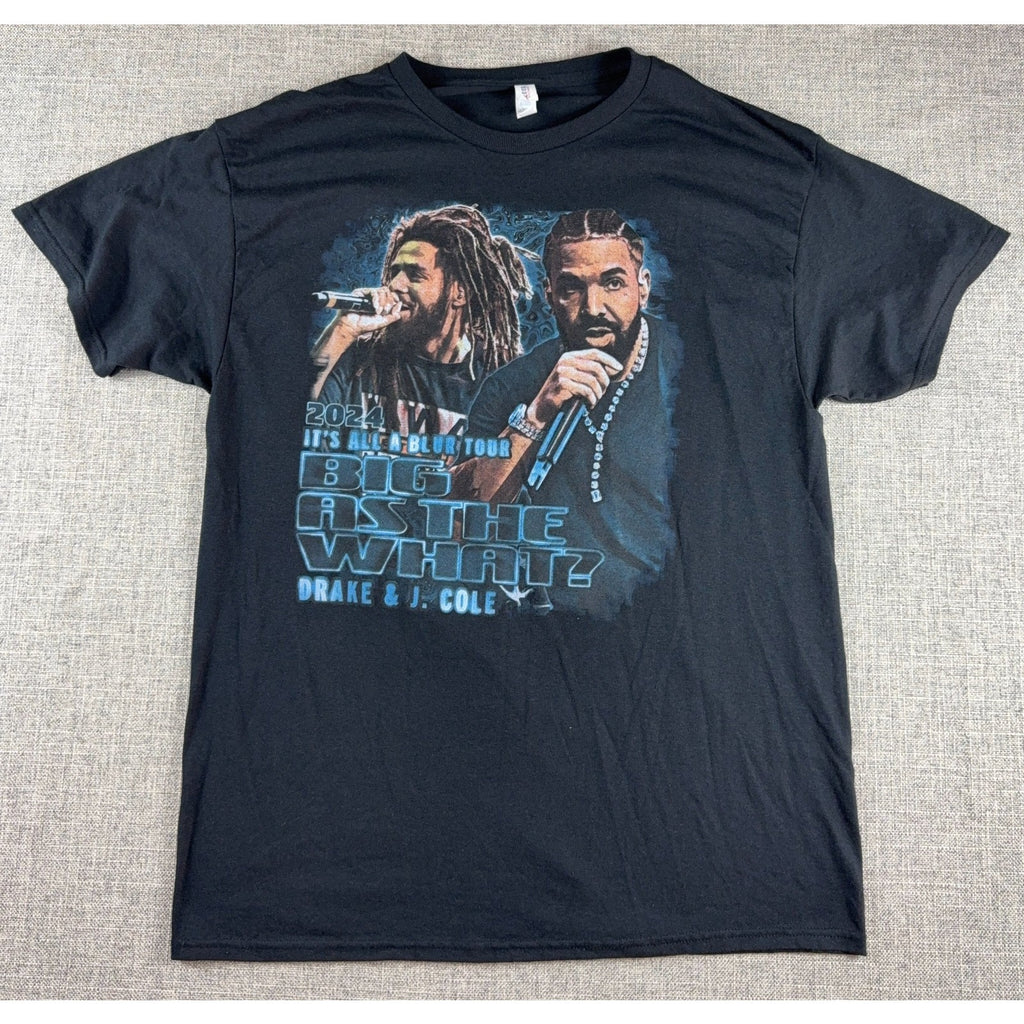 Drake J. Cole 2024 It’s All A Blur Tour Big As The What T Shirt Black Large