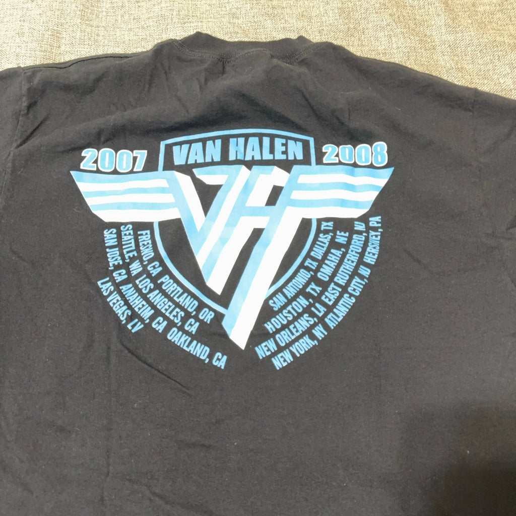 Van Halen 2007-08 Tour T Shirt Mens L Black Double Sided Concert Tee