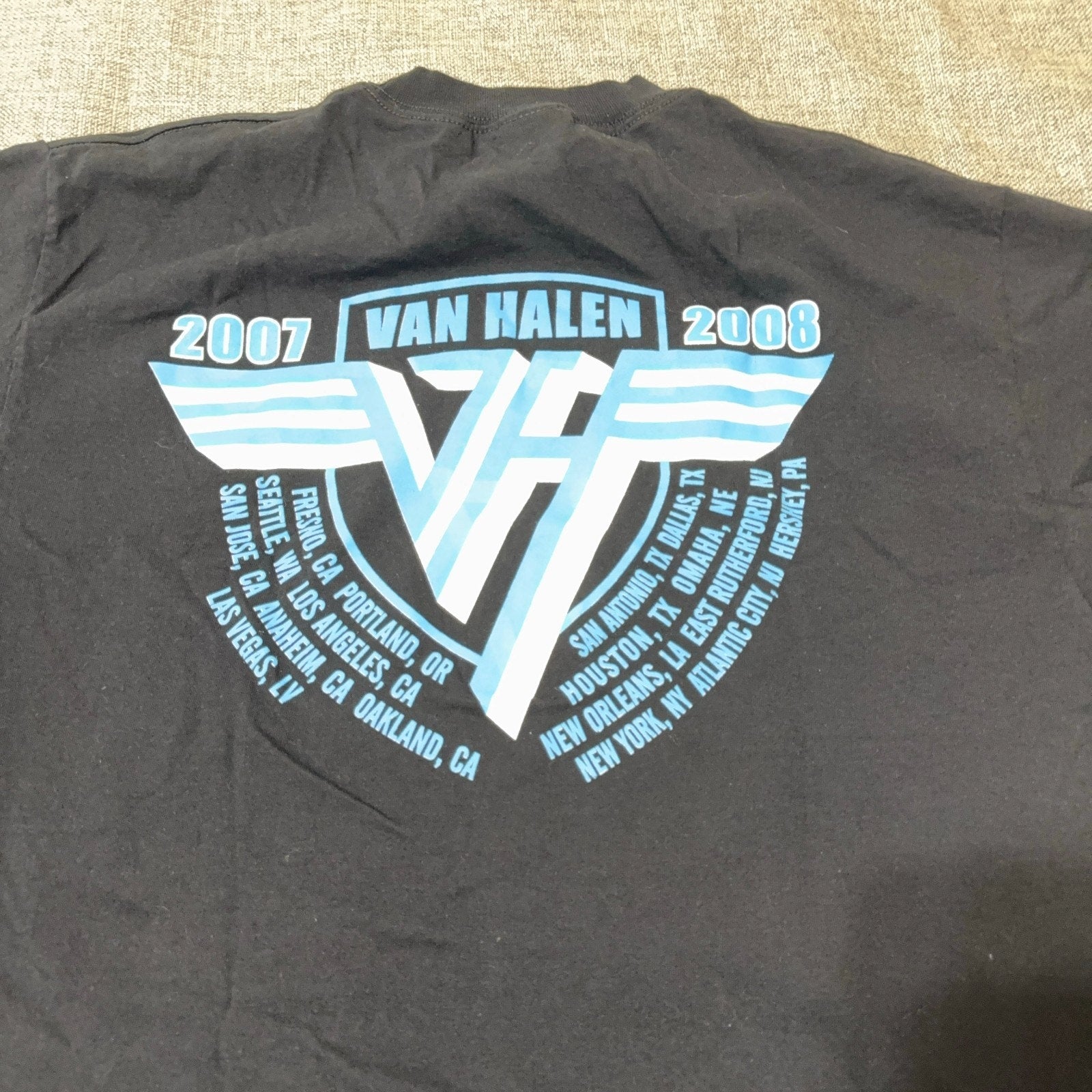 Van Halen 2007-08 Tour T Shirt Mens L Black Double Sided Concert Tee