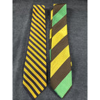 Lot of 2 Men’s Designer Prep Stripe Ties Ashford Brooks John Sparks Silk