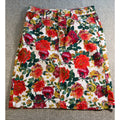 Maeve Anthropologie Floral Denim Skirt Womens 8 Button Front Stretch Cotton Boho