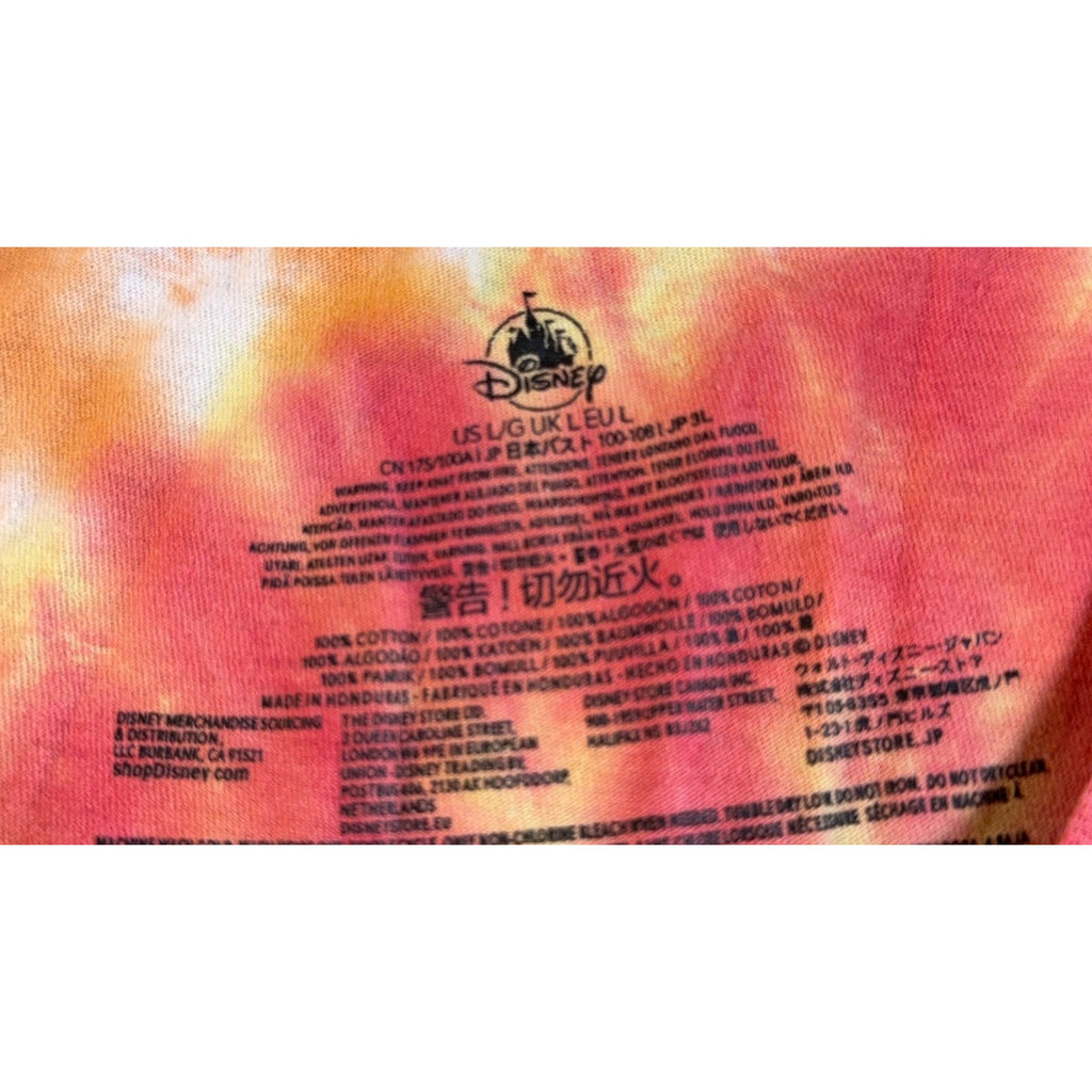 Disney Store Mickey Mouse Tie Dye T Shirt Adult L Rainbow Spiral Graphic Tee