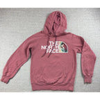 The North Face Women XS Hoodie Dusty Rose Floral Logo Pullover Sweatshirt