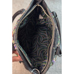 Vera Bradley Day Off Satchel Kiev Paisley Quilted Shoulder Bag Purse Black Trim