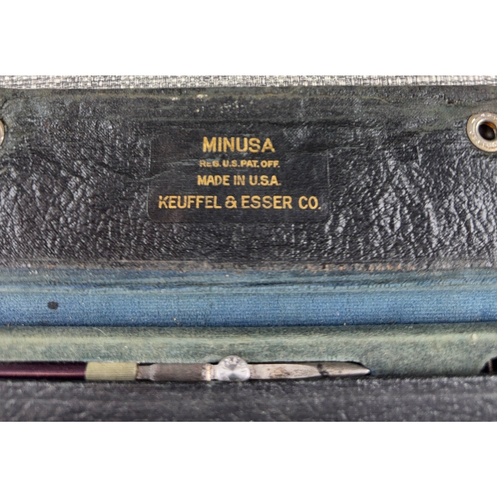 Vintage Keuffel & Esser Minusa 795-8 Drafting Tool Set Compasses Case USA K&E