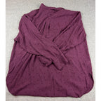 LOFT Outlet Womens XL Burgundy Swiss Dot Button Up Shirt Long Sleeve Blouse