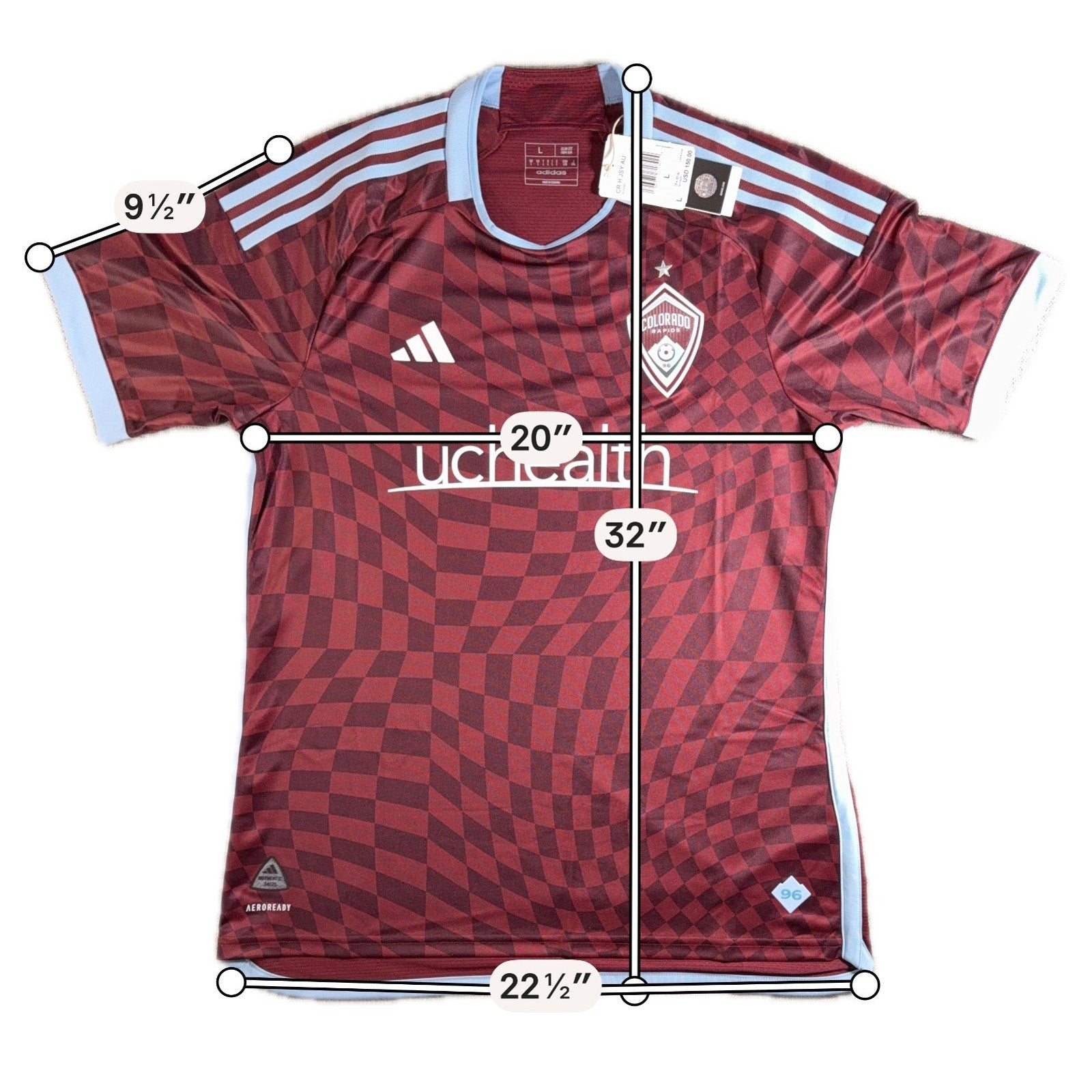 Colorado Rapids Adidas Authentic Jersey Mens L 2024 One Flag Kit NWT MLS HZ6228