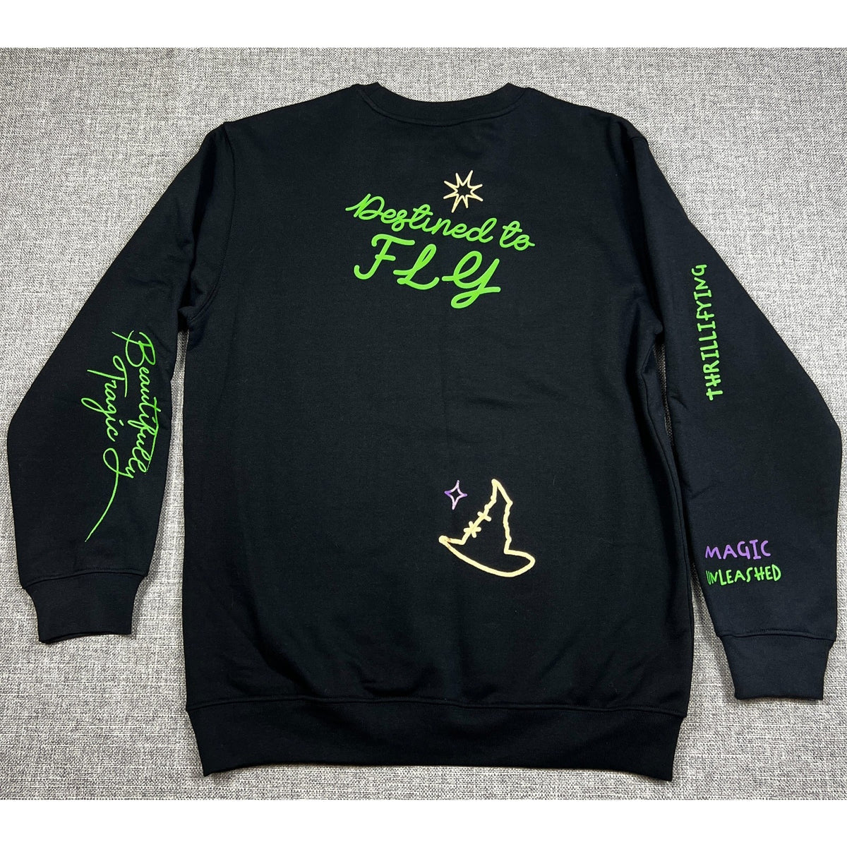 Wicked Universal Studios Embroidered Crewneck Sweatshirt Black Size M Movie