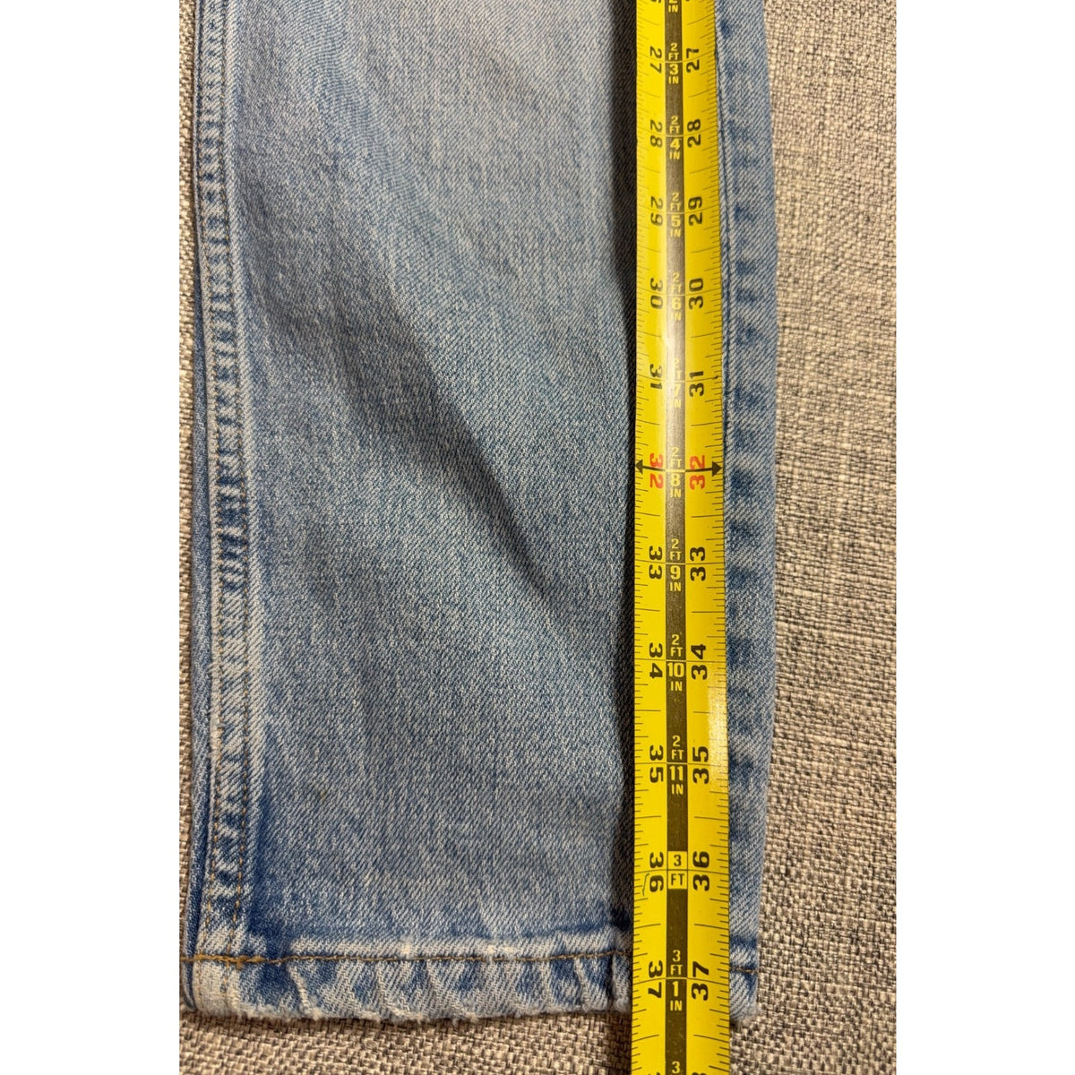Zara Mens Jeans 31 Light Wash Slim Straight Cropped Ankle Denim 26.5 Inseam