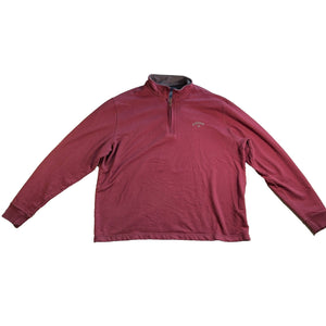 Callaway Golf 1/4 Zip Pullover Mens Large Burgundy Maroon Mock Neck Sweatshirt