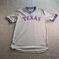 Texas Rangers Jersey Mens Medium Gray True Fan MLB Baseball Pullover Shirt