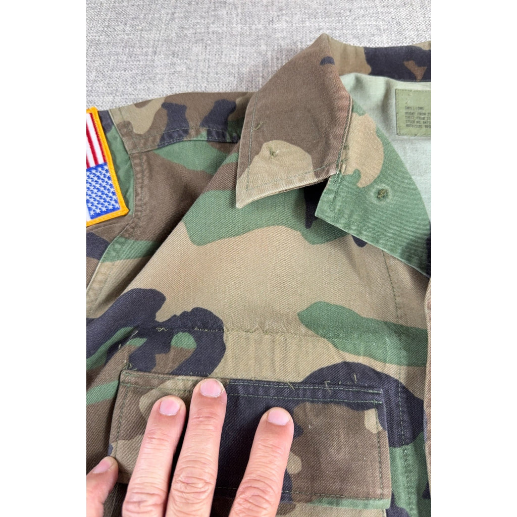 1993 USGI M81 Woodland Camo BDU Combat Coat Small Long 8415-01-084-1644 USA
