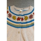 NWT Talbots Cardigan Sweater Womens S Maple Leaf Fair Isle Beige Fall