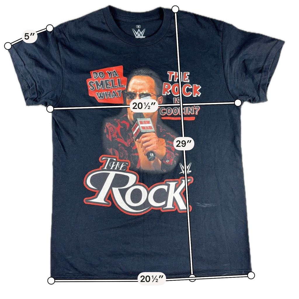 WWE The Rock T Shirt Mens M Do Ya Smell What Rock Is Cookin Black 2024