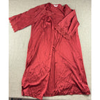 Vintage Henson Kickernick Nightgown Peignoir Robe Set M Burgundy Lace Nylon