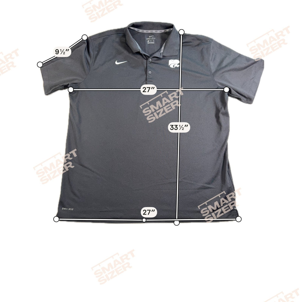 Nike Dri-FIT Kansas State Wildcats Polo Mens 2XL Black K-State NCAA Golf Shirt