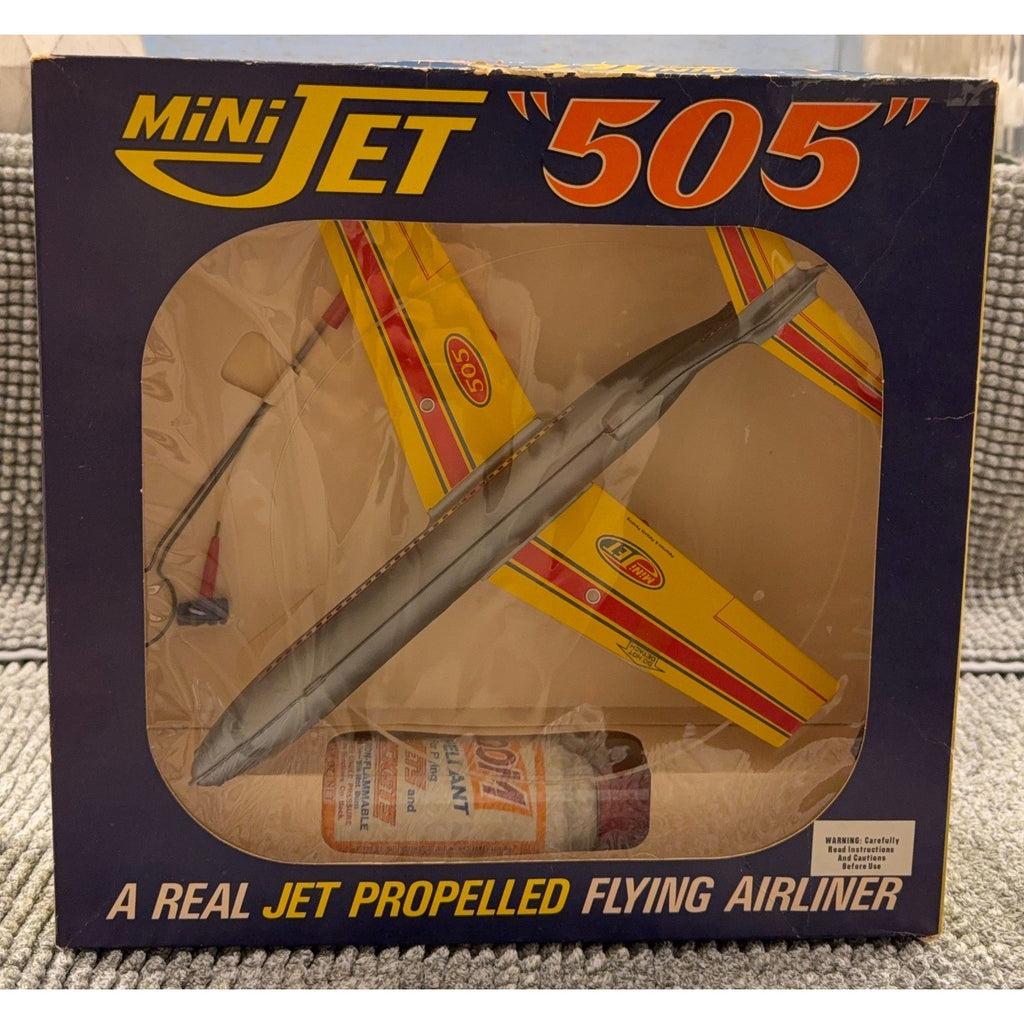 1970 Victor Stanzel Mini Jet 505 ZOOM Jet Propelled Airliner Toy Plane Boxed