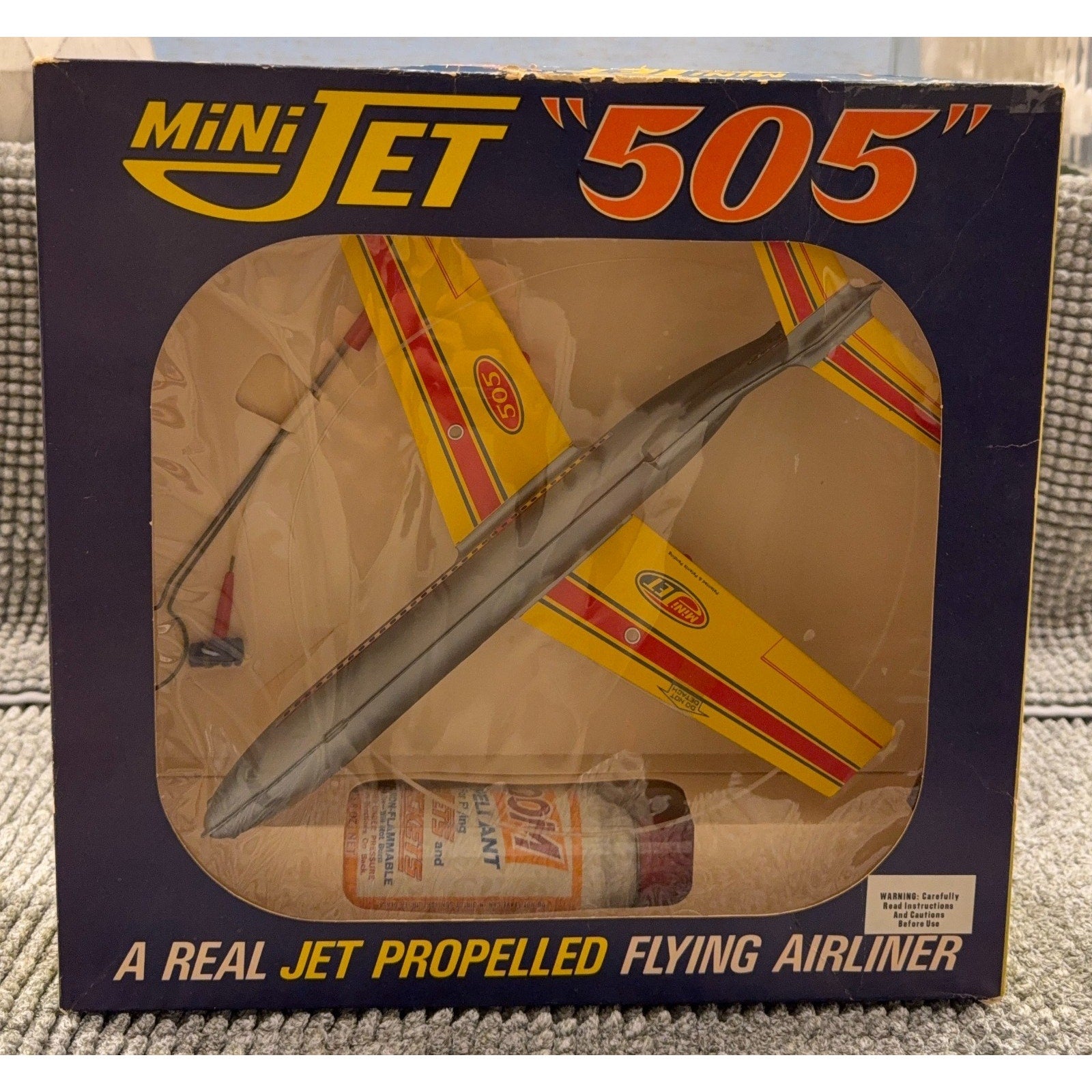 1970 Victor Stanzel Mini Jet 505 ZOOM Jet Propelled Airliner Toy Plane Boxed