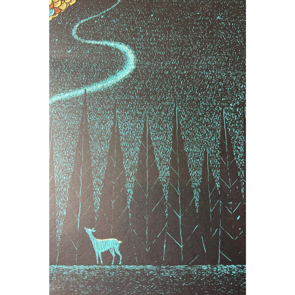 Signed Limited Edition Dragon Art Print 32/300 Fantasy Moon Camping Numbered